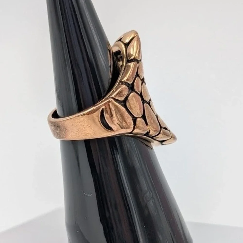 RS Covenant RSC Ring Size 7 Bronze Tone‎ Pebble Statement Chunky Brutalist